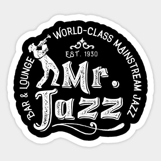 Vintage Jazz Club Design Sticker by jazzworldquest